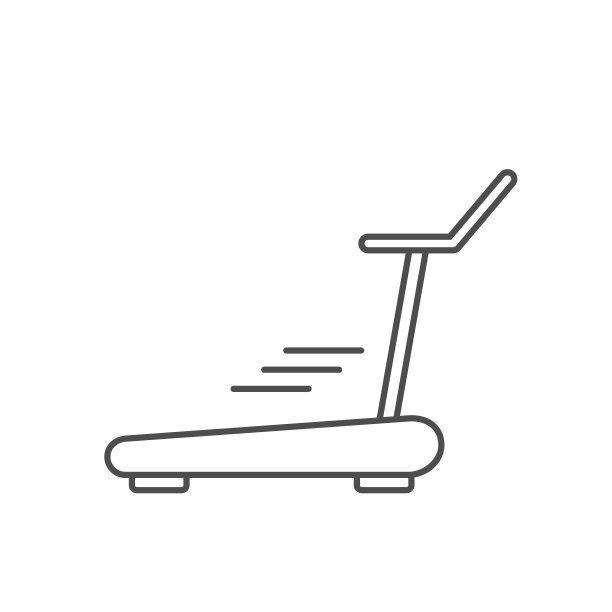 跑步机行图标。室内运动设备。健身房或家庭健身设备。健康的生活方式。图片下载