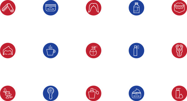 捆绑理发店套装造型图标图片下载