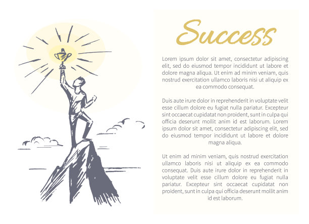 成功人士和奖金，矢量插图图片下载