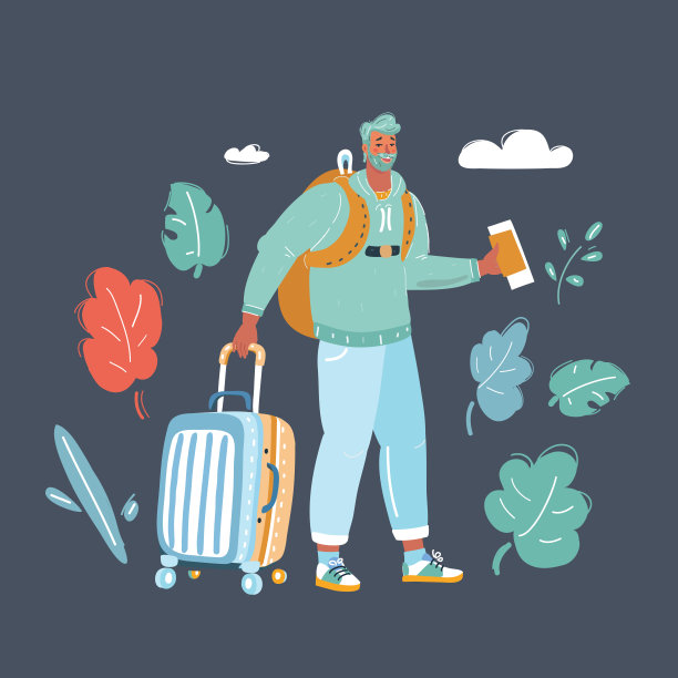 提着行李箱的游客图片下载