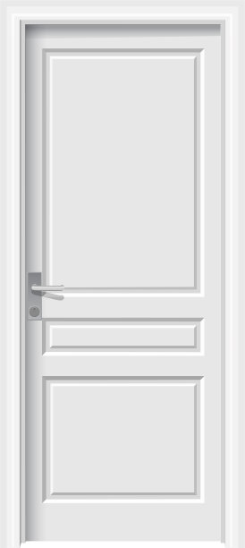 白色房间里紧闭的白色门图片下载