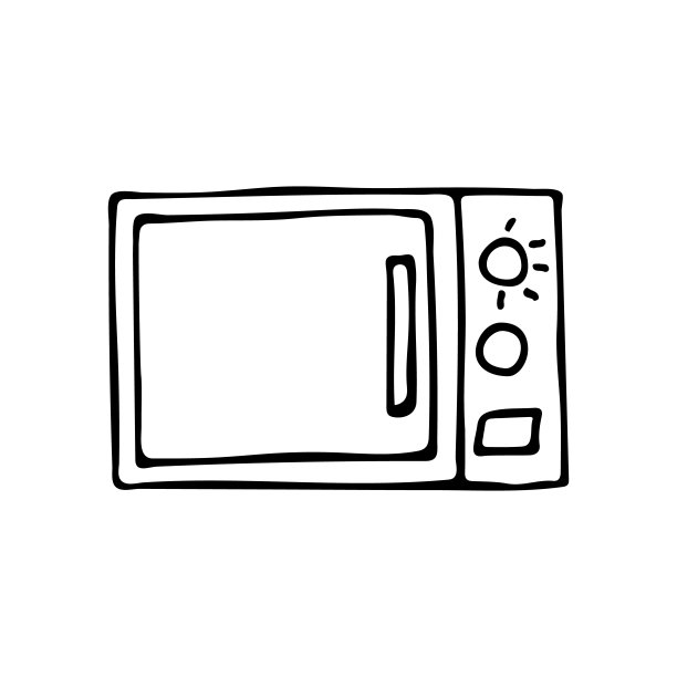 矢量微波图标涂鸦。手绘微波图标矢量图片下载