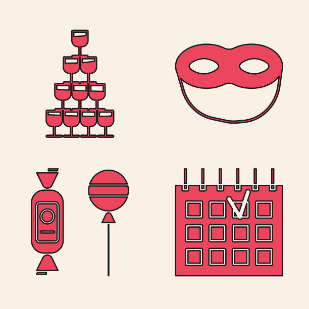 设置详细日历酒杯堆放在一个图片下载