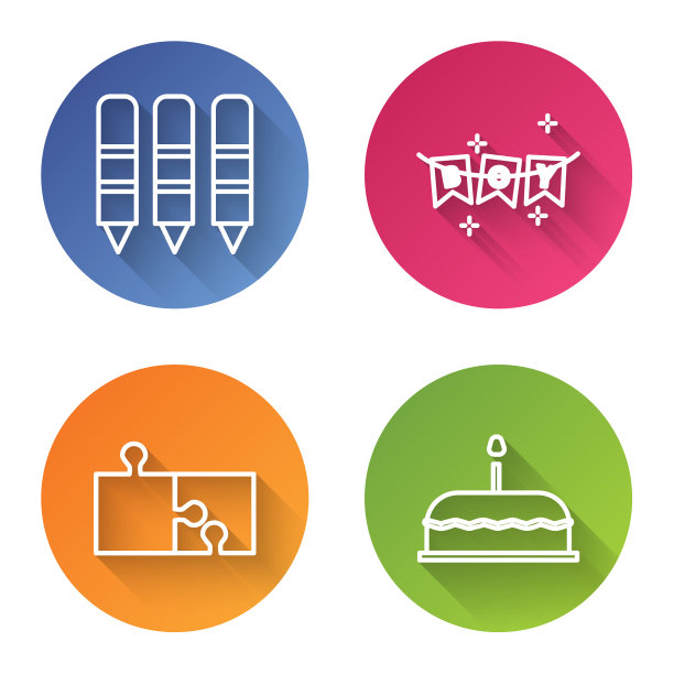 设置线蜡笔绘制狂欢节花环图片下载