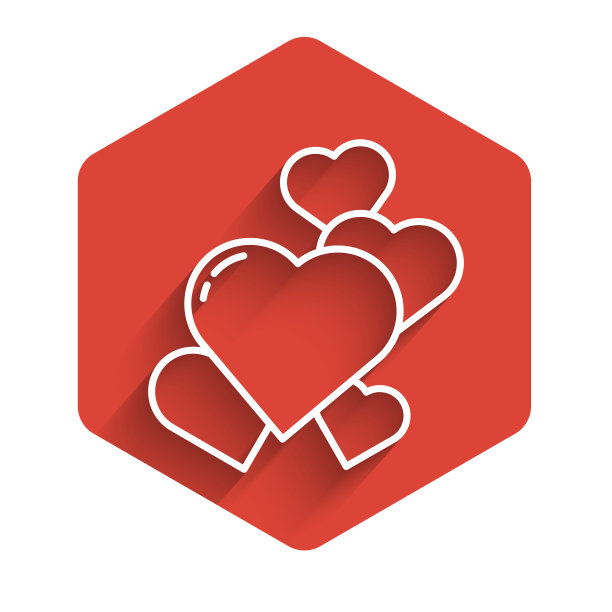 白色线心图标孤立与长阴影图片下载