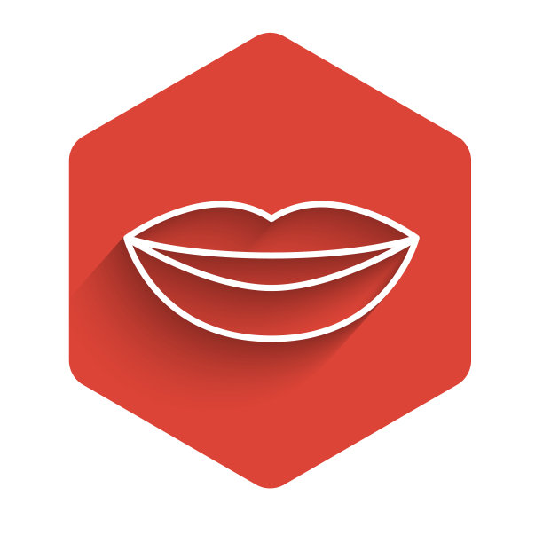 白线微笑的嘴唇图标孤立与长图片下载