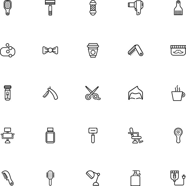 捆绑理发店设线造型图标图片下载