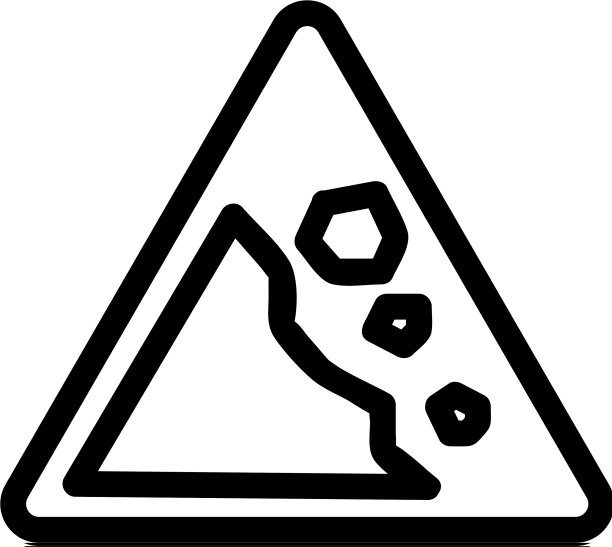 滑坡图标孤立轮廓符号图片下载