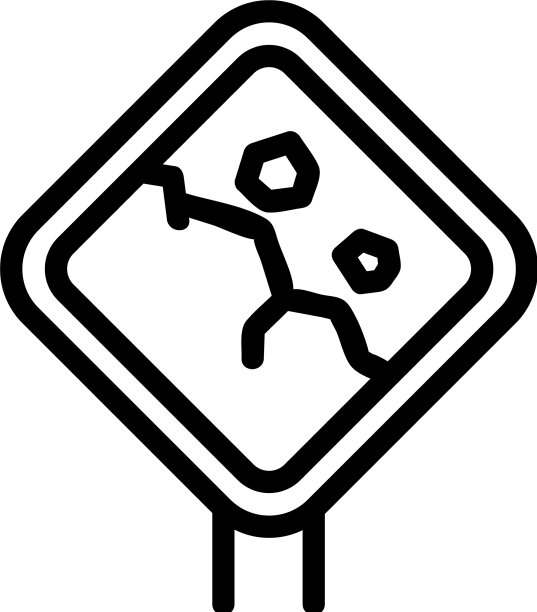 滑坡图标孤立轮廓符号图片下载