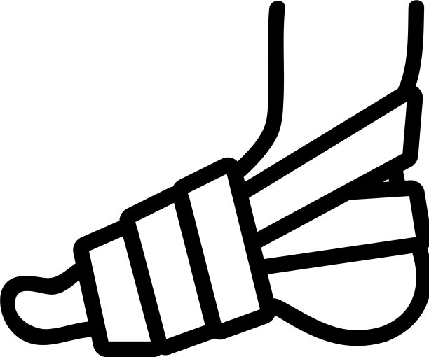 脚部石膏图标孤立轮廓符号图片下载