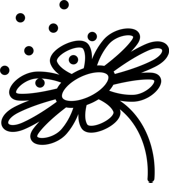 花粉花图标孤立轮廓符号图片下载