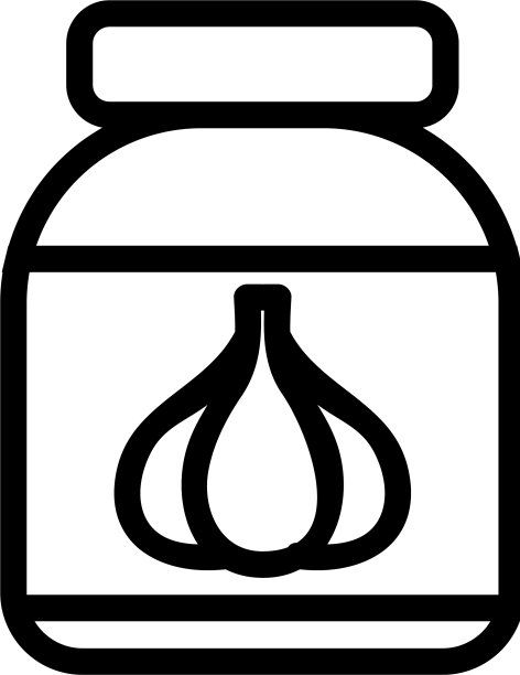 大蒜图标孤立轮廓符号图片下载