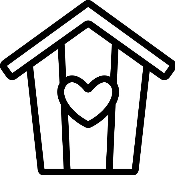 鸟屋图标孤立轮廓符号图片下载