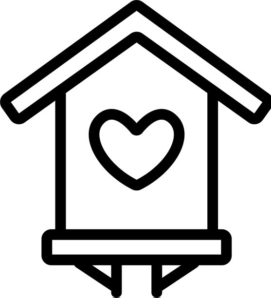 鸟屋图标孤立轮廓符号图片下载