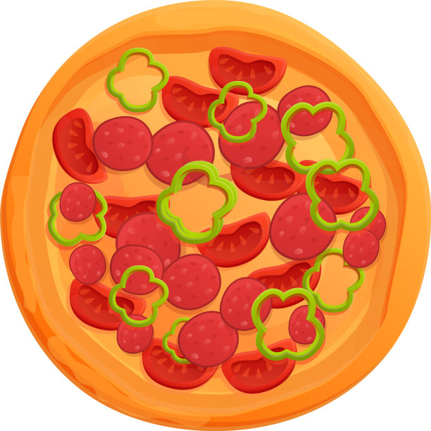 卡通风格的家披萨图标图片下载