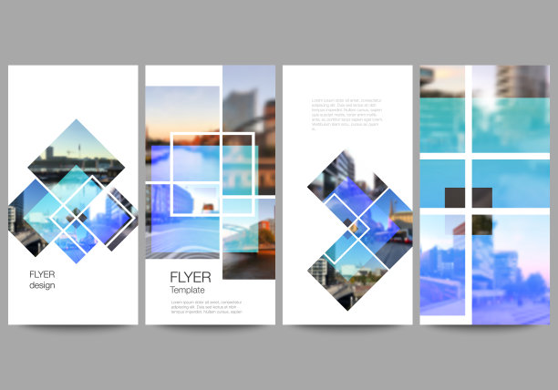 极简矢量插图的可编辑布局的传单，横幅设计模板。创意时尚的样式模型，蓝色时尚的设计背景。图片下载