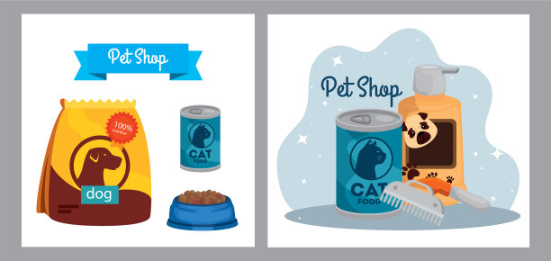 设置海报宠物店兽医与图标图片下载