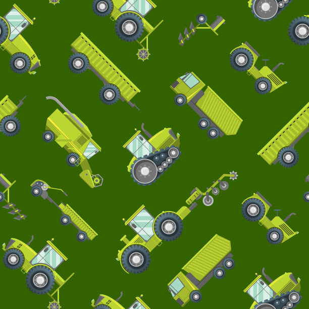 卡通农用车无缝模式图片下载