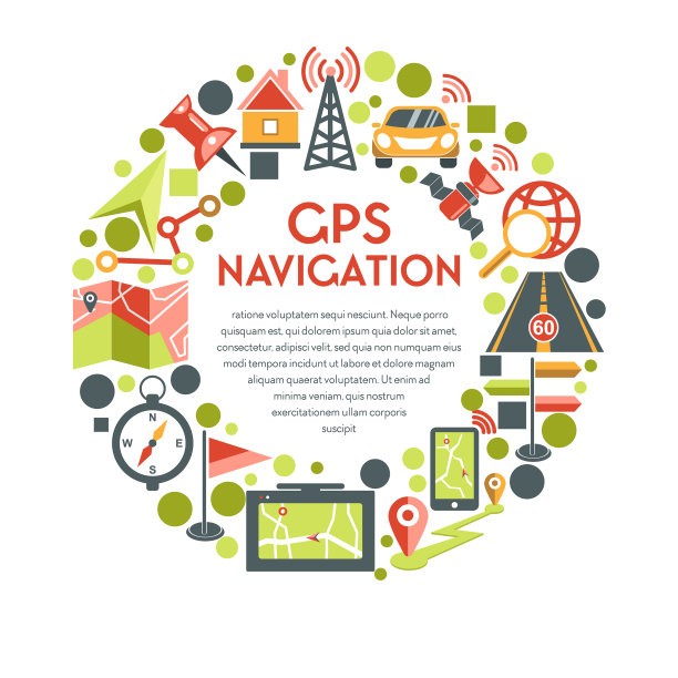 导航和GPS系统地图孤立的图标或图片下载
