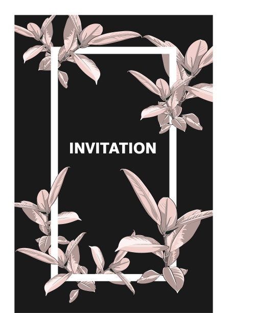 热带风情请帖模板图片下载