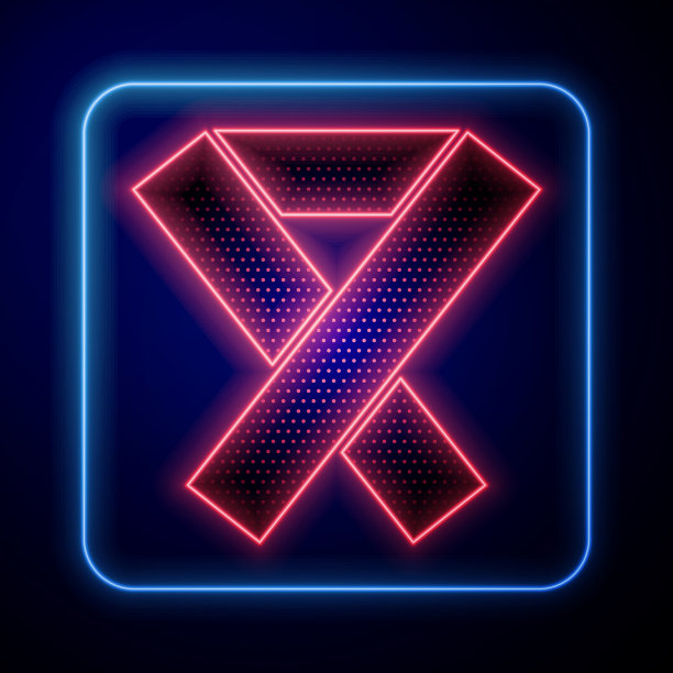 发光的霓虹灯意识丝带孤立的图标图片下载