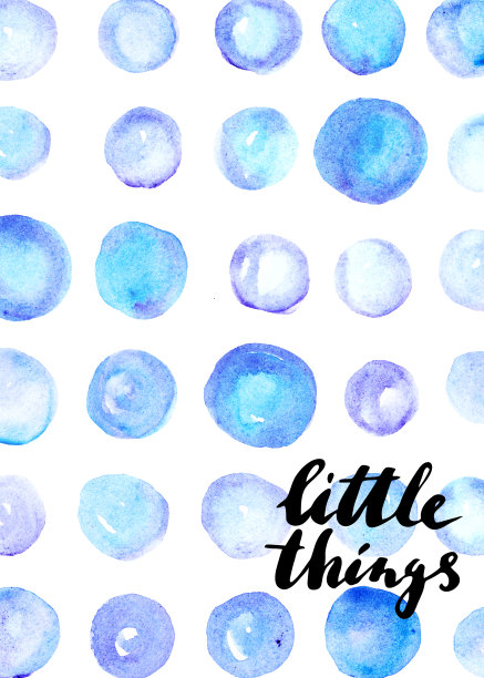 手暗水彩泡沫在蓝色图片下载