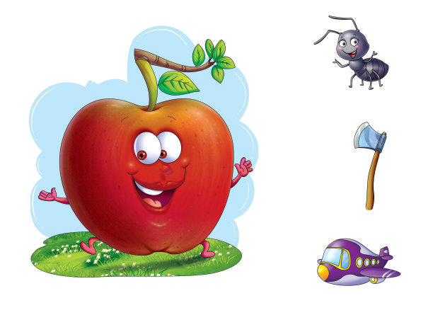 苹果，斧头，飞机，蚂蚁图片下载