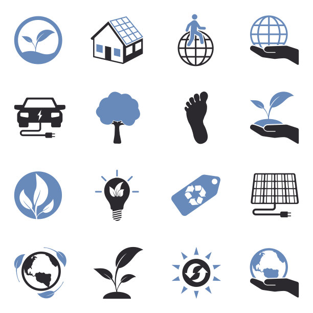 地球保护和生态标志。双色调平面设计。矢量插图。图片下载