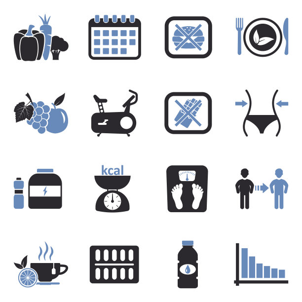 饮食的图标。双色调平面设计。矢量插图。图片下载