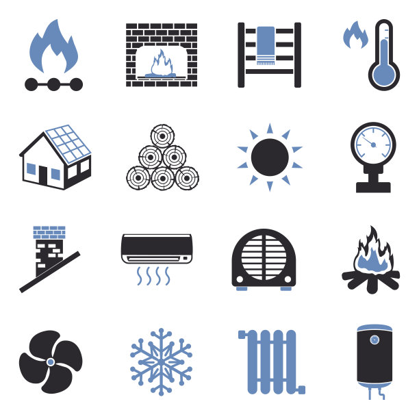 加热图标。双色调平面设计。矢量插图。图片下载