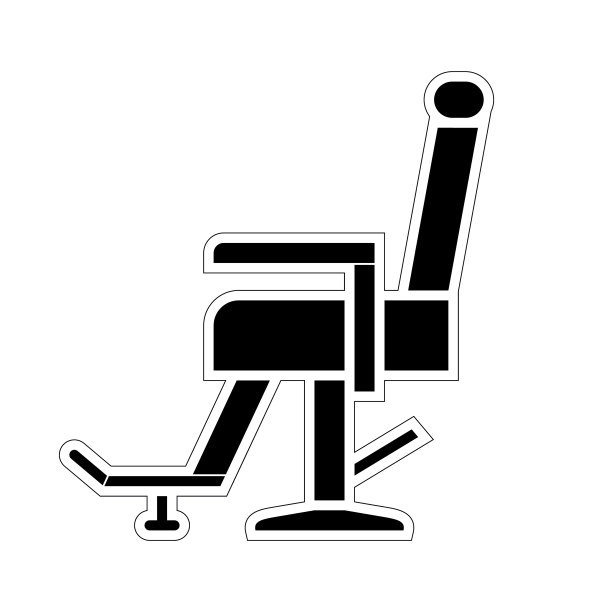 理发椅图标为黑色扁平图片下载