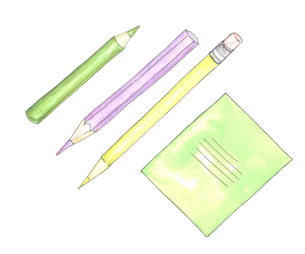 一套铅笔和笔记本图片下载