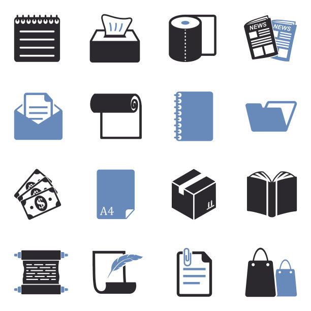 纸的图标。双色调平面设计。矢量插图。图片下载