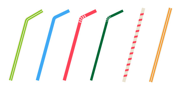 稻草图标矢量插图红、蓝、绿、橙图片下载