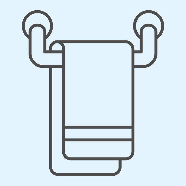 毛巾细线图标酒店库存项目图片下载