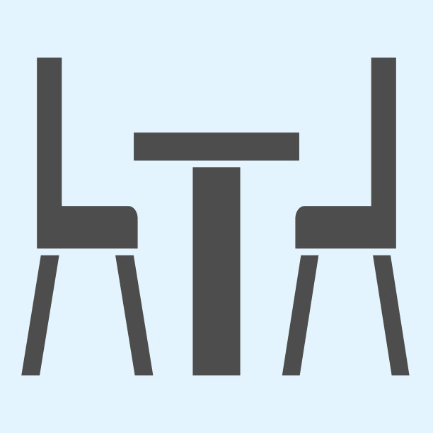 餐饮家具实心icon小桌子和两张图片下载