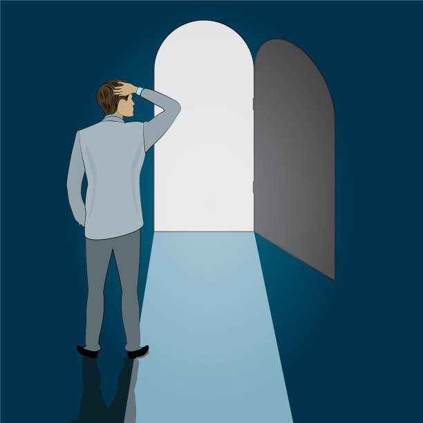 商人和一扇敞开的门图片下载