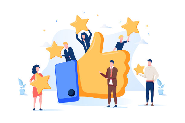 矢量插图投票，测量客户满意度，星级评分，满意度评分，手秀类图片下载