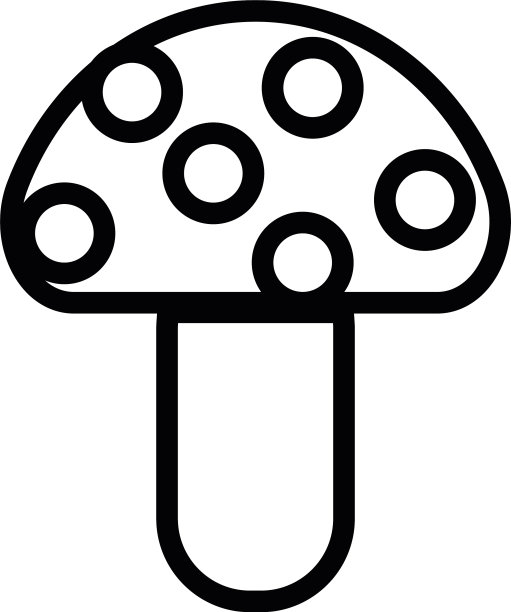 可爱真菌植物线条风格图片下载