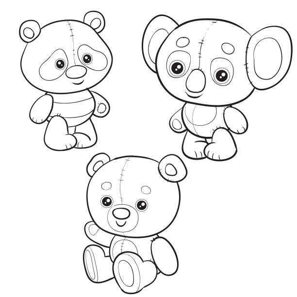 设置玩具从三个不同的熊图片下载