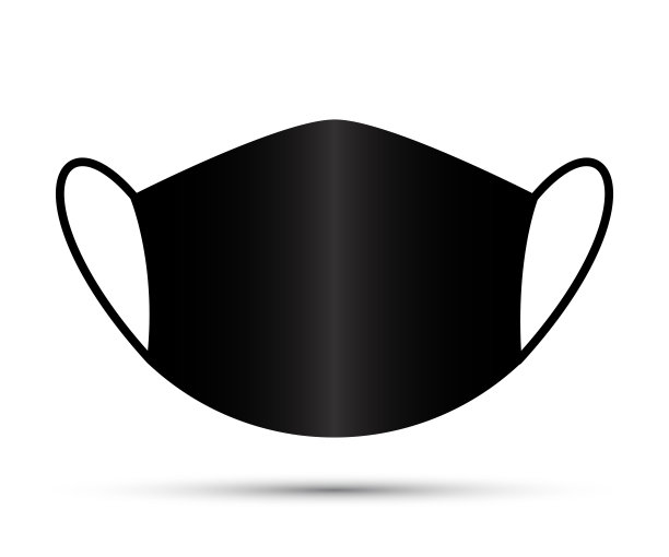 黑色的面罩。个人防护防尘口罩-股向量图片下载