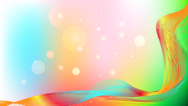 彩色背景上的抽象波浪。彩虹波浪线为宣传册，网站，传单设计。波频谱的颜色。图片下载