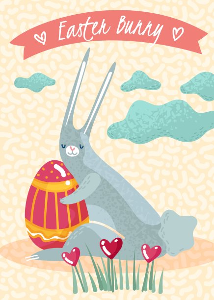 立式春季复活节海报图片下载