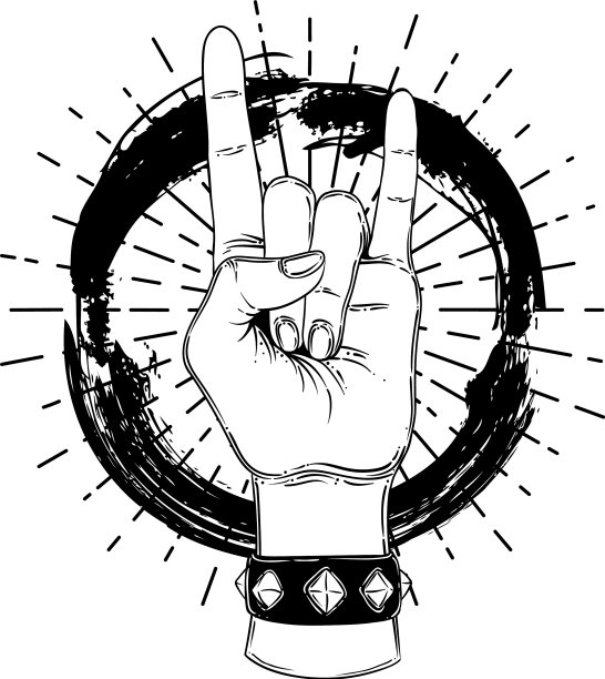 摇滚手势手绘的图片下载