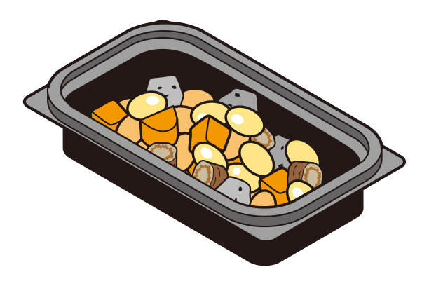 装在外卖盒里的日本豆子和蔬菜图片下载