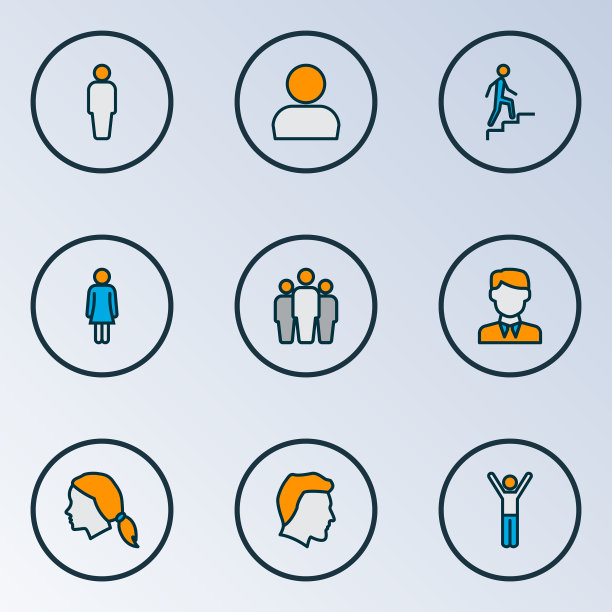 人物图标彩色线设置与人头人图片下载