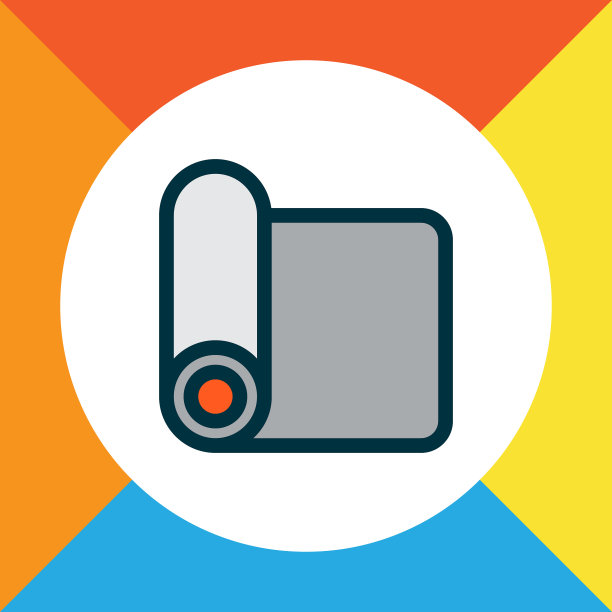 瑜伽垫图标彩色线条象征优质图片下载