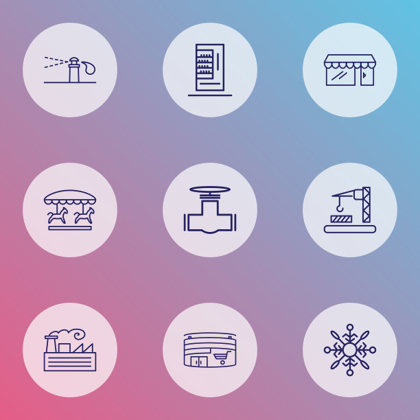 公共天际线图标线条样式设置图片下载