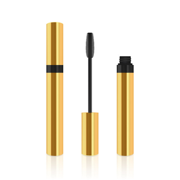 金色逼真的睫毛膏管刷图片下载