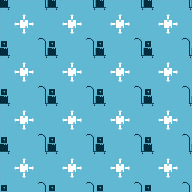 摆好手推车、箱子和纸板箱图片下载